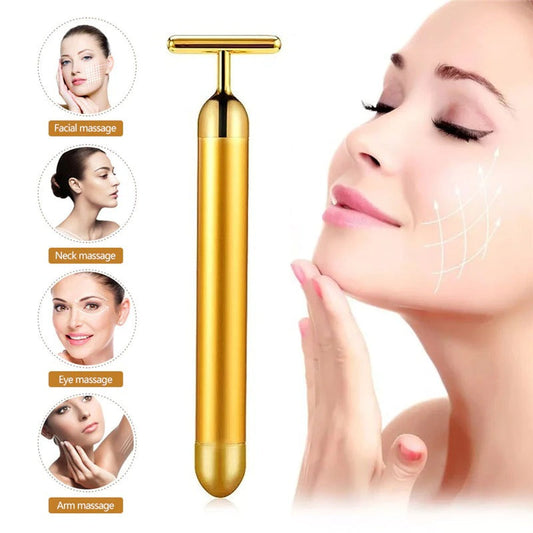 Energy 24K Gold T Beauty Bar Facial Roller Massager - Vista Echo