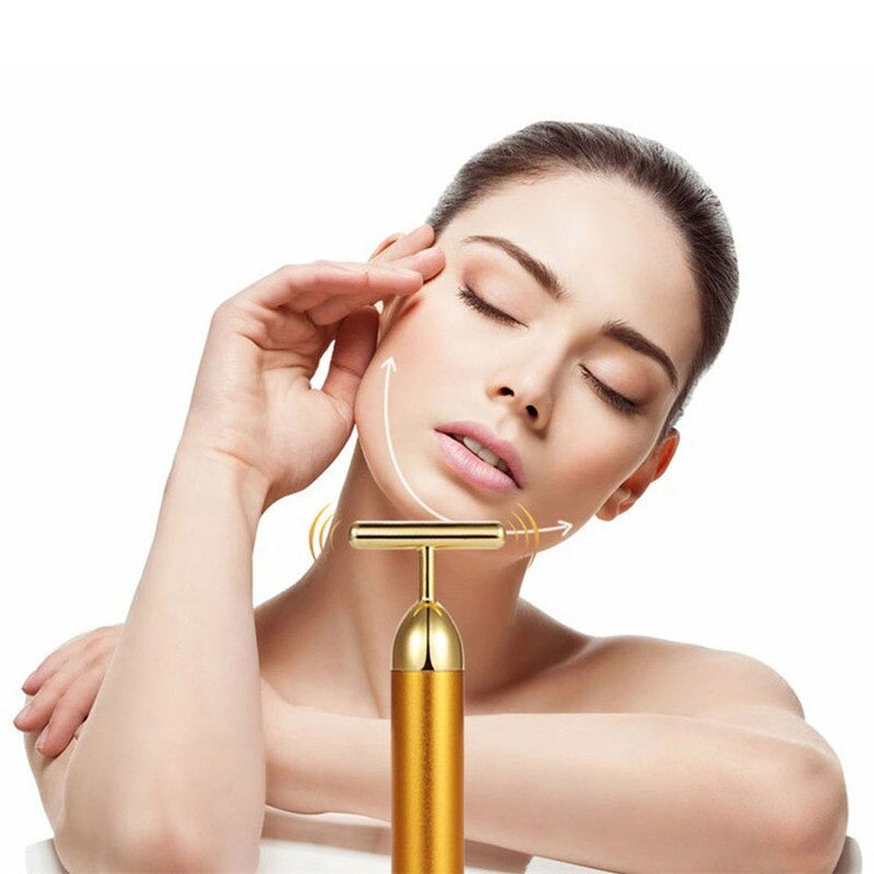 Energy 24K Gold T Beauty Bar Facial Roller Massager - Vista Echo