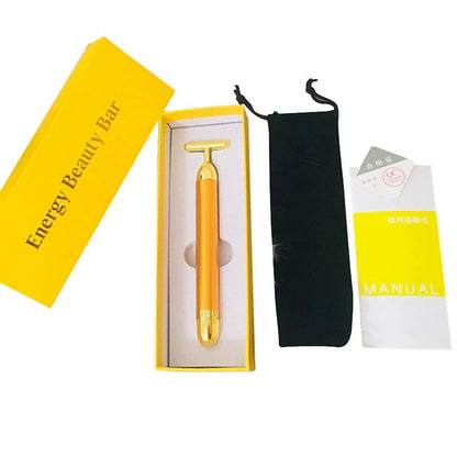Energy 24K Gold T Beauty Bar Facial Roller Massager - Vista Echo